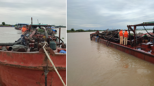 Phân đội 3, Thủy đội, Phòng Cảnh sát đường thủy tạm giữ 01 phương tiện khai thác cát trái phép